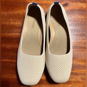Rothy's Max Square Beige Checkered Flats